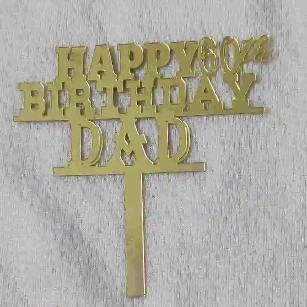 Happy 60th Birthday Dad-Gold Acrylic
